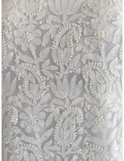 Chhangamal Hand Embroidered White Colour Georgette Chikankari Suit Piece