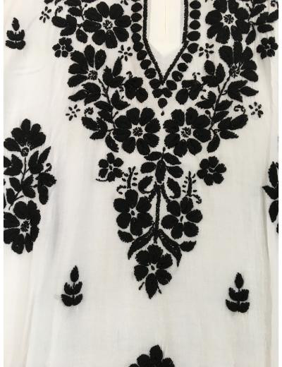 Chhangamal Hand Embroidered White Colour Modal Chikankari Kurti