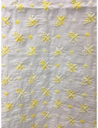 Chhangamal Hand Embroidered White Colour Mul-chanderi Chikankari Kurta Dupatta Piece