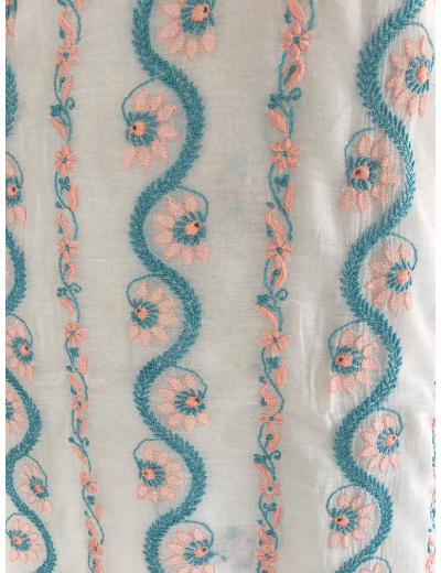 Chhangamal Hand Embroidered White Colour Mul Chanderi Chikankari Suit Piece