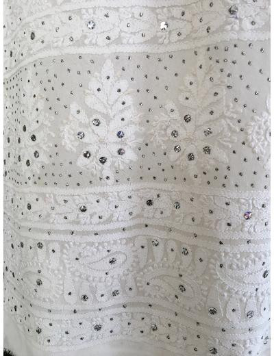 Chhangamal Hand Embroidered White Colour Pure Georgette Chikankari Kurta Dupatta Piece