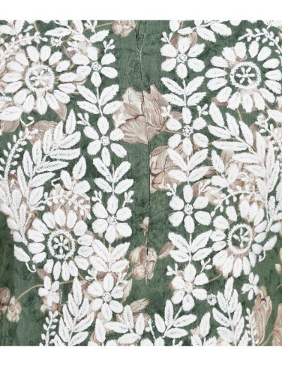 Chhangamal Hand Embroidered Womens Dark Green Colour Cotton Printed Chikankari Kurti