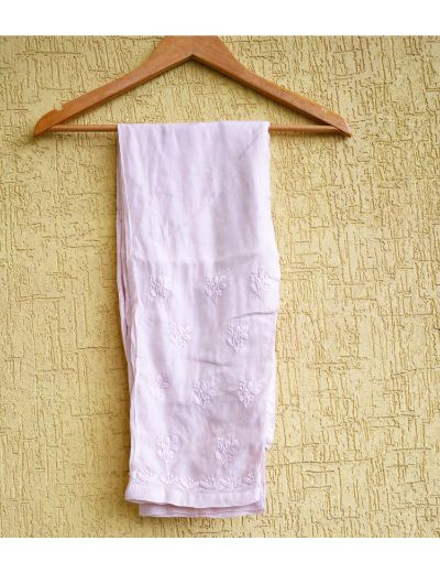 Chhangamal Hand Embroidered Womens Peach Colour Chanderi Chikankari Kurta set