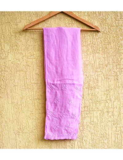 Chhangamal Hand Embroidered Womens Pink Colour Chanderi Chikankari Kurta set