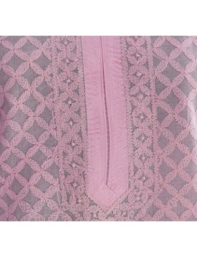 Chhangamal Hand Embroidered Womens Pink Colour Cotten Chikankari Kurti