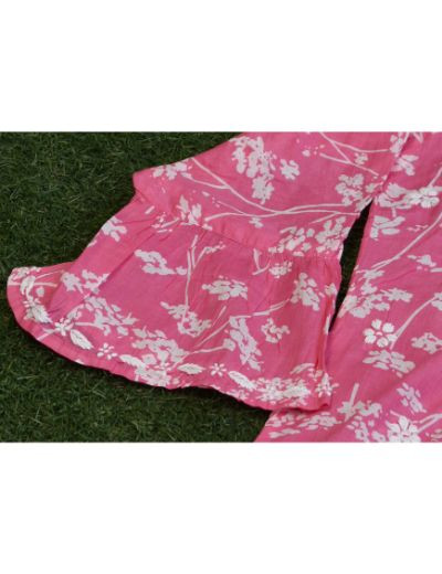 Chhangamal Hand Embroidered Womens Pink Colour Cotton Chikankari Kurti