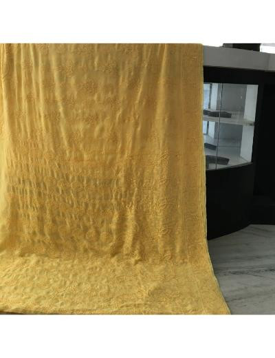 Chhangamal Hand Embroidered Yellow Colour Pure Georgette Chikankari Saree