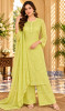 Chhangamal Hand-Embroidered Dhani Green Pure Georgette Chikankari Stitched Suit Set