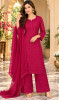 Chhangamal Hand-Embroidered Magenta Pure Georgette Chikankari Stitched Suit Set