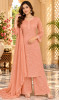 Chhangamal Hand-Embroidered Peach Pure Georgette Chikankari Stitched Suit Set
