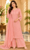 Chhangamal Hand-Embroidered Pink Pure Georgette Chikankari Stitched Suit Set