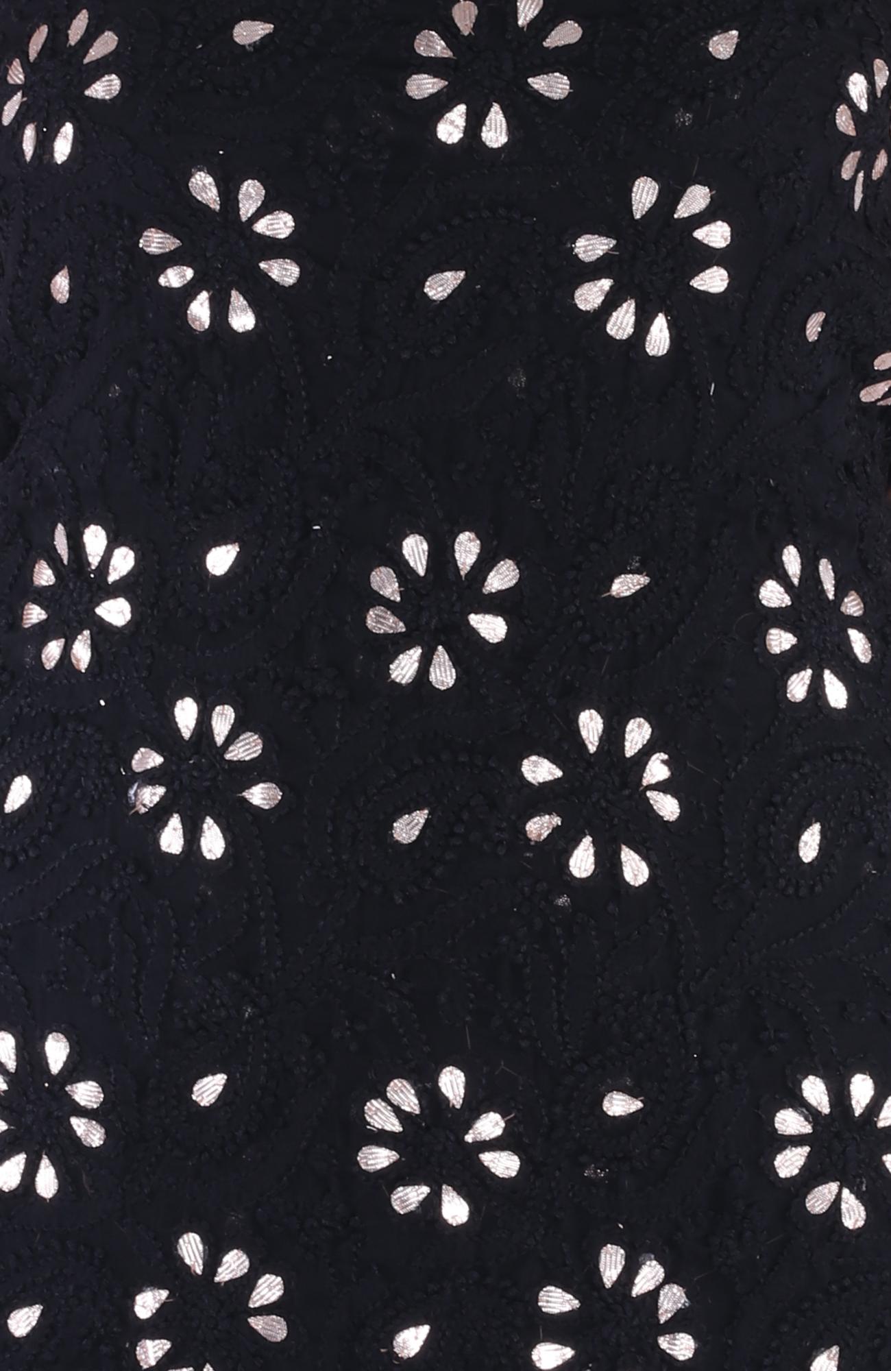 Black Semi Georgette Suit Length