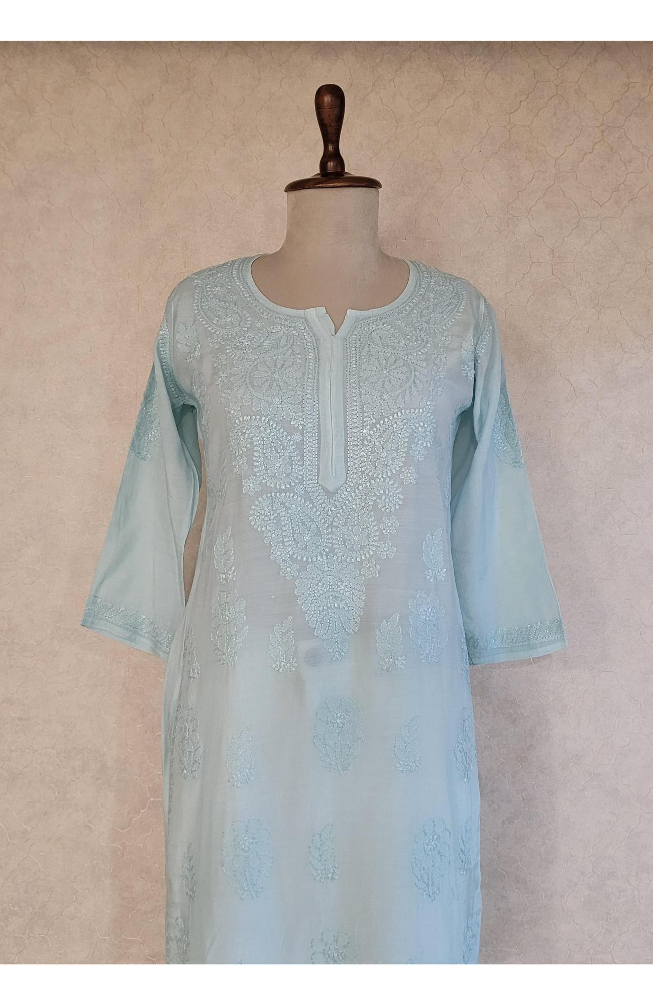 Light Green Muslin Chikankari Kurta