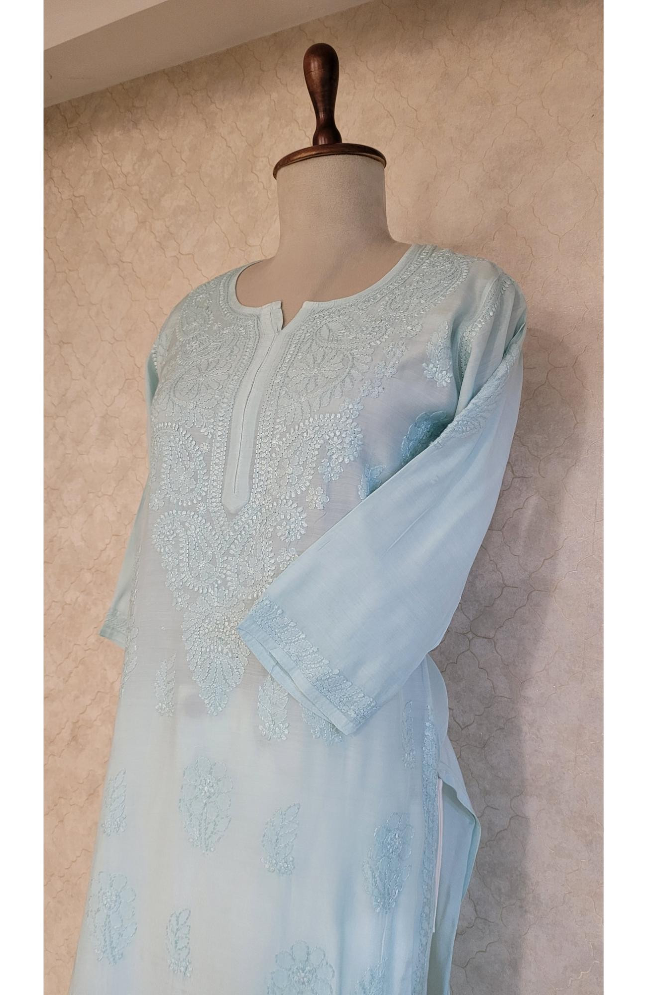 Light Green Muslin Chikankari Kurta