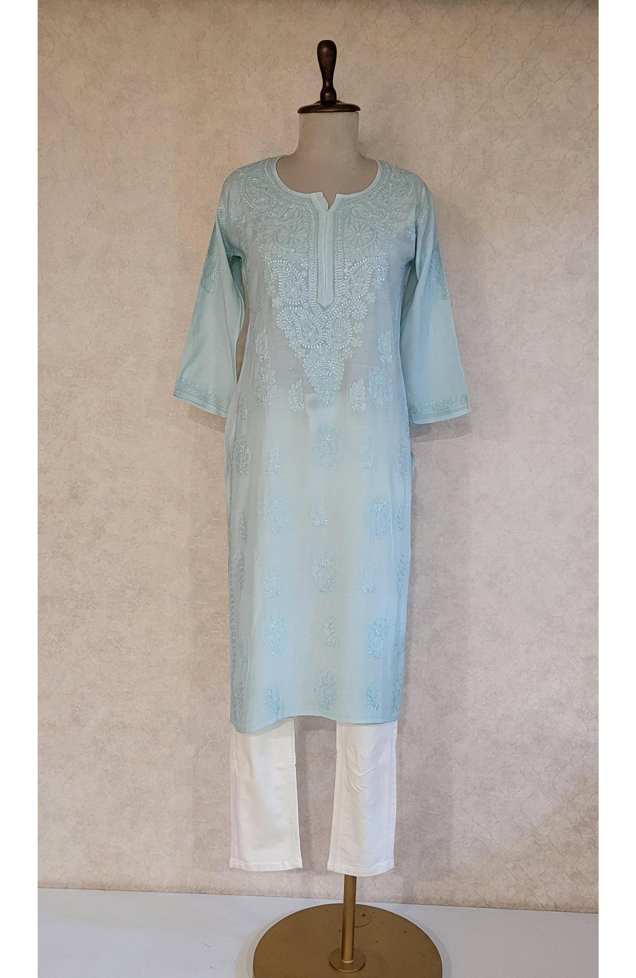 Light Green Muslin Chikankari Kurta