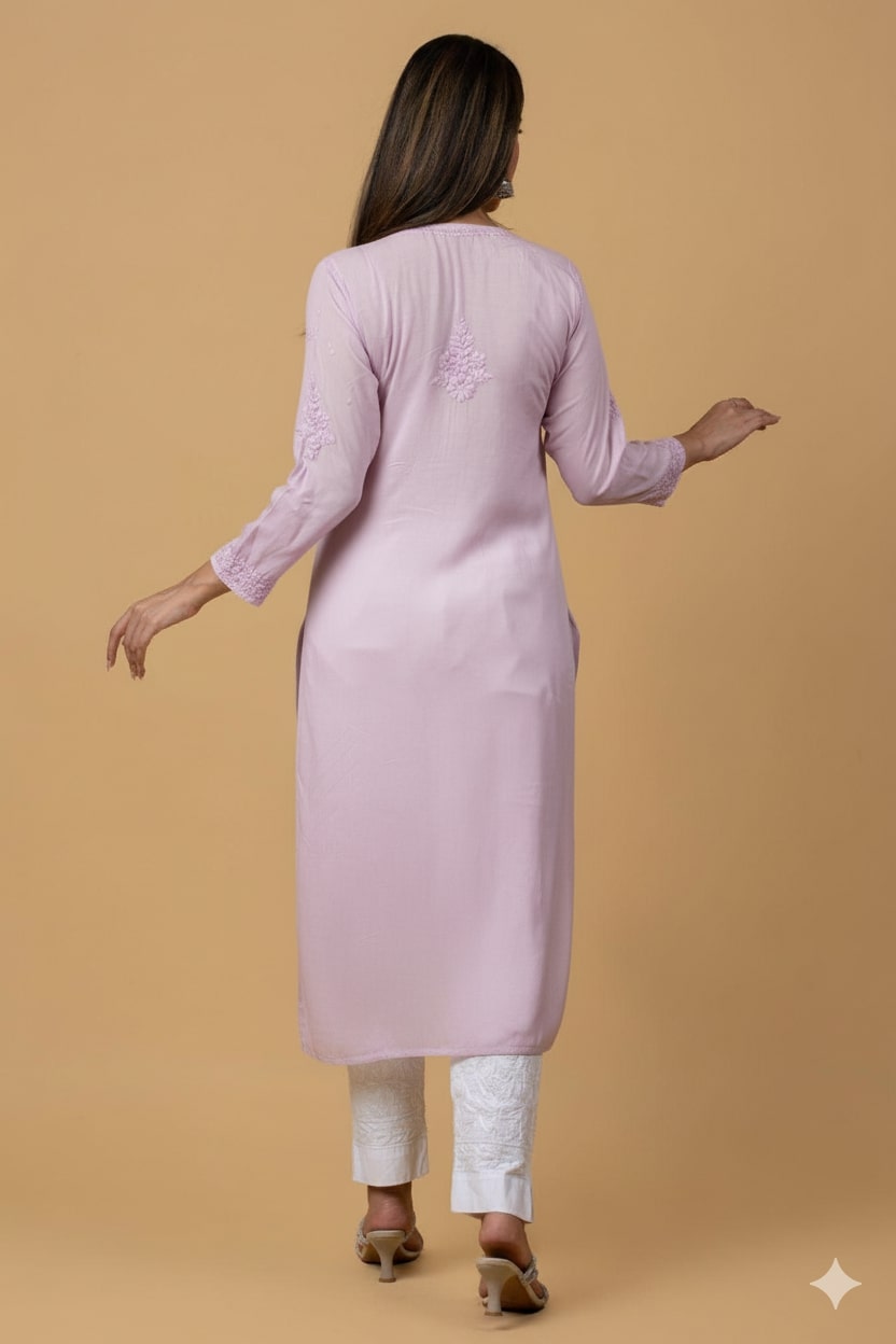 Purple Modal Chikankari Kurta