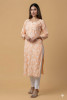 Peach Pink Muslin Chikankari Kurta