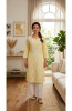 Yellow Cotton Self Design Hand Embroidered Lucknowi Chikankari Kurti | Rohia By Chhangamal