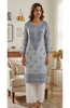 Grey Cotton  Hand Embroidered Chikankari Kurti