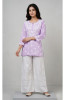 Light Purple Cotton  Lucknowi Chikankari Top I Rohia By Chhangamal