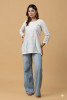 Off White Chanderi Chikankari Short Top