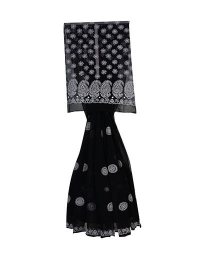 Rohia by Chhangamal Hand Embroidered Black Georgette  Saree With Blouse S9084