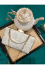 Light Blue Chanderi Chikankari Bag