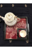 Red Georgette Chikankari Coaster Set