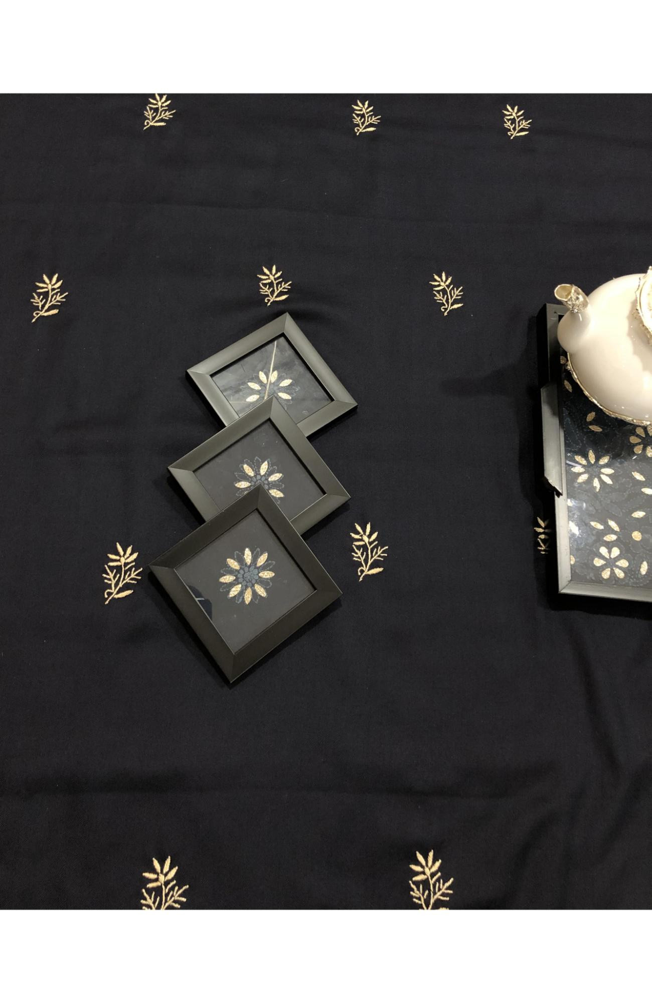 Deep Bottle Green Pure Georgette Chikankari Coaster Set