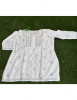 Chhangamal Hand Embroidered Womens White Colour Chanderi Silk Chikankari Short Top