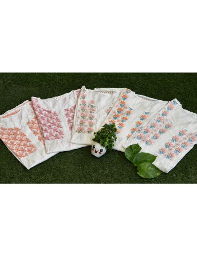 Chhangamal Hand Embroidered Womens White Colour Chanderi Silk Chikankari Short Top