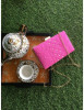 Chhangamal Hand Embroidered Dark Pink Colour Pure Georgette Chikankari Bag