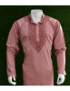 Rohia by Chhangamal Men&#039;s Hand Embroidered Onion Pink Color Cotton Kurta