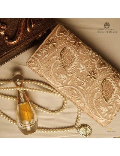 Golden Chikankari Sling Bag