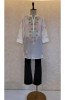 White Mul Chanderi Chikankari Short Top