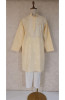 Beige Cotton Linen Chikankari Kurta