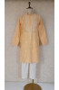 Peach Cotton Linen Chikankari Kurta