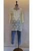 Lemon Mul Chanderi Chikankari Short Top