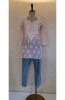 Ivory Mul Chanderi Chikankari Short Top