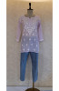 Purple Mul Chanderi Chikankari Short Top