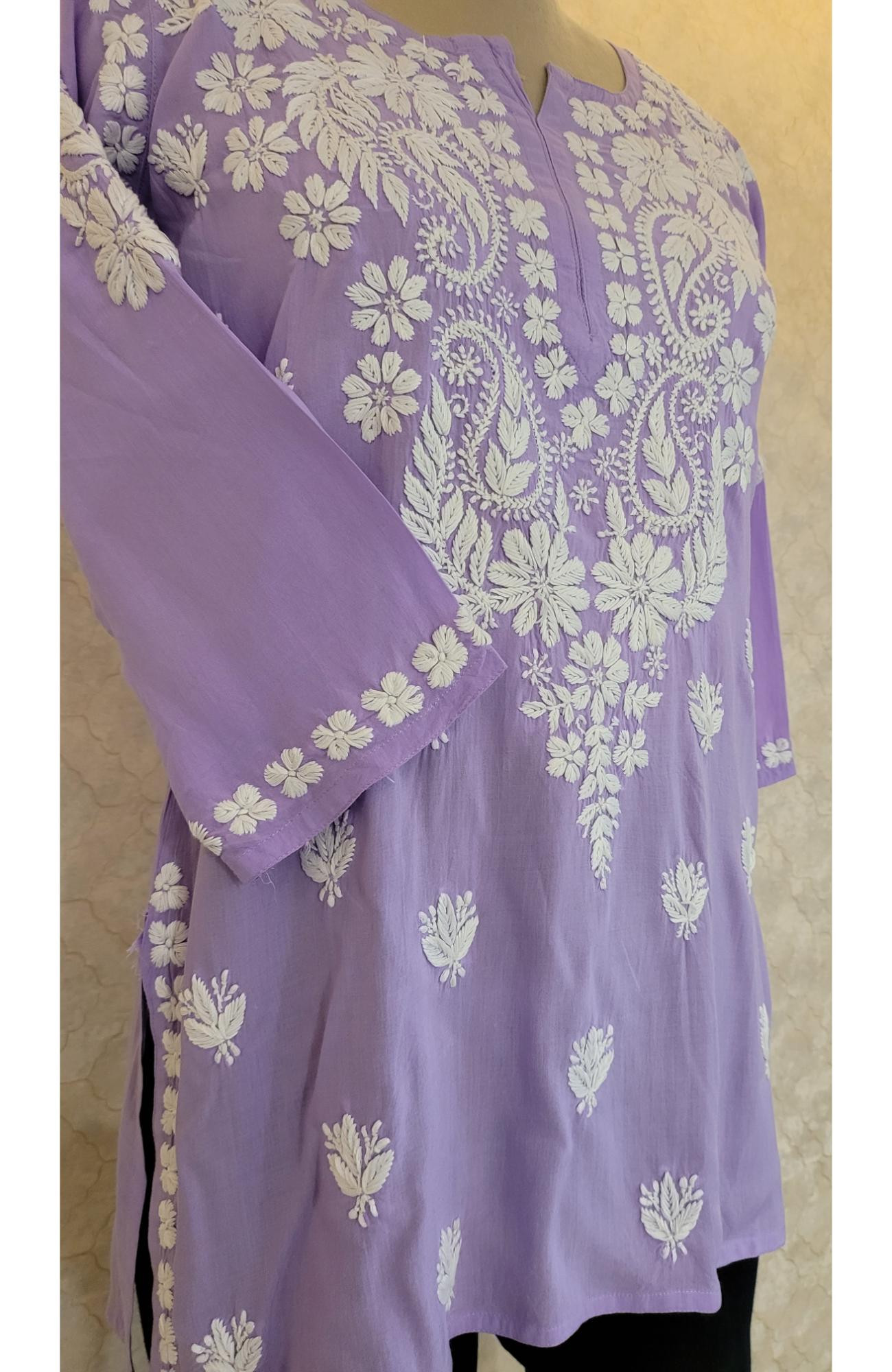 Purple Modal Chikankari Short Top