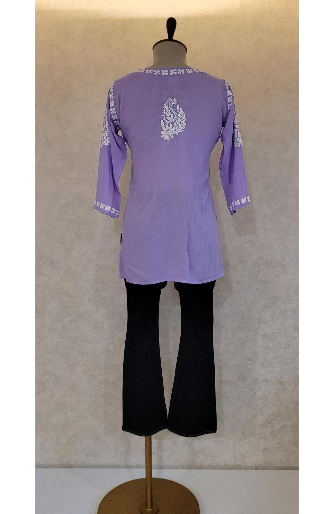 Purple Modal Chikankari Short Top