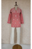 Carrot Pink Cotton Chikankari Short Top