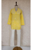 Yellow Cotton Chikankari Short Top