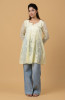 Green Mul Chanderi Chikankari Short Top