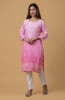 Pink Ombre Muslin Chikankari Kurta