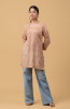 Light Brown Modal Chikankari Short Top