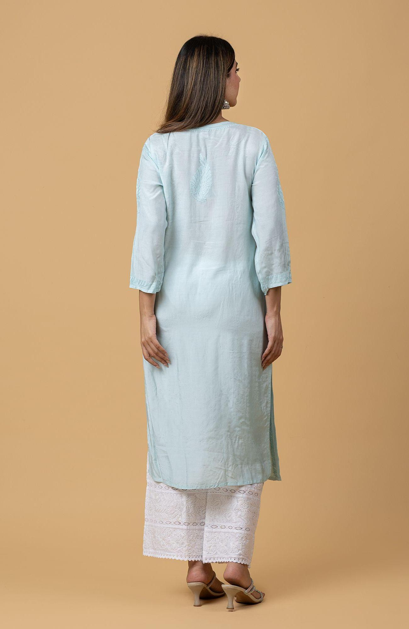 Light Green Muslin Chikankari Kurta
