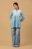 Sea Green Cotton Chikankari Short Top