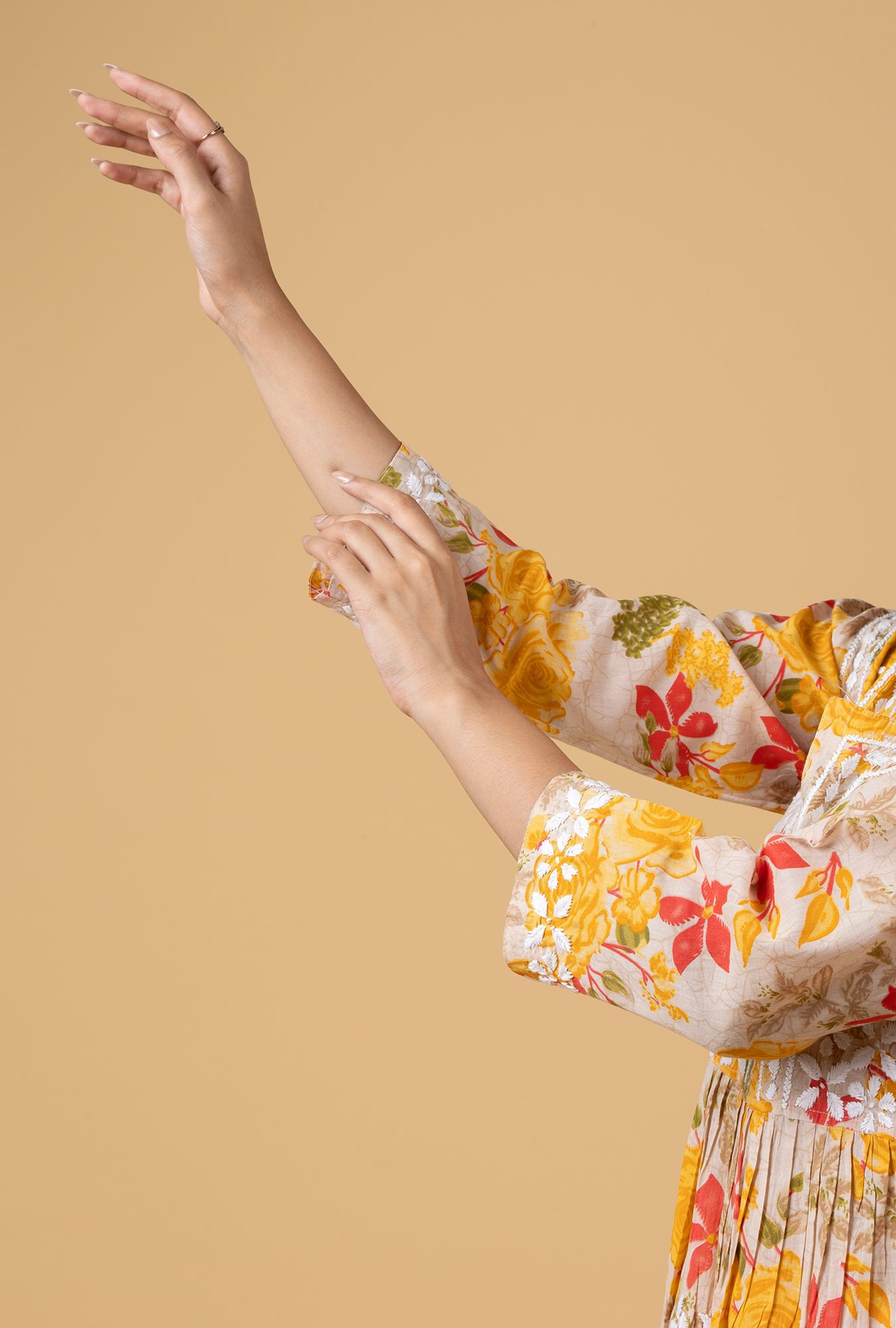 Yellow Mul Cotton Chikankari Kurta